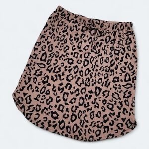 Tickled Teal Leopard Print Skirt Size 1X Knit Knee Length